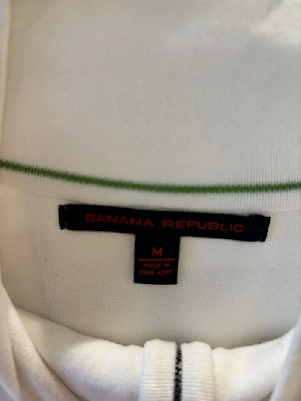 Banana Republic Men's White Half-Zip Mock Collar Sweater
